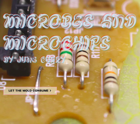 A  promotional image for Microbes and Microchips