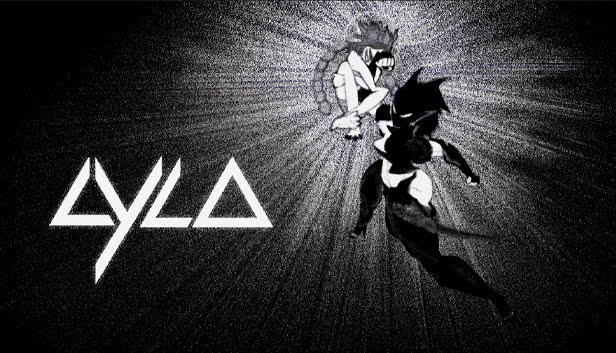 This is a promotional image for CYCO that features two fighters locked in battle with a sunburst in the background. The image is black and white with a noisy texture. 