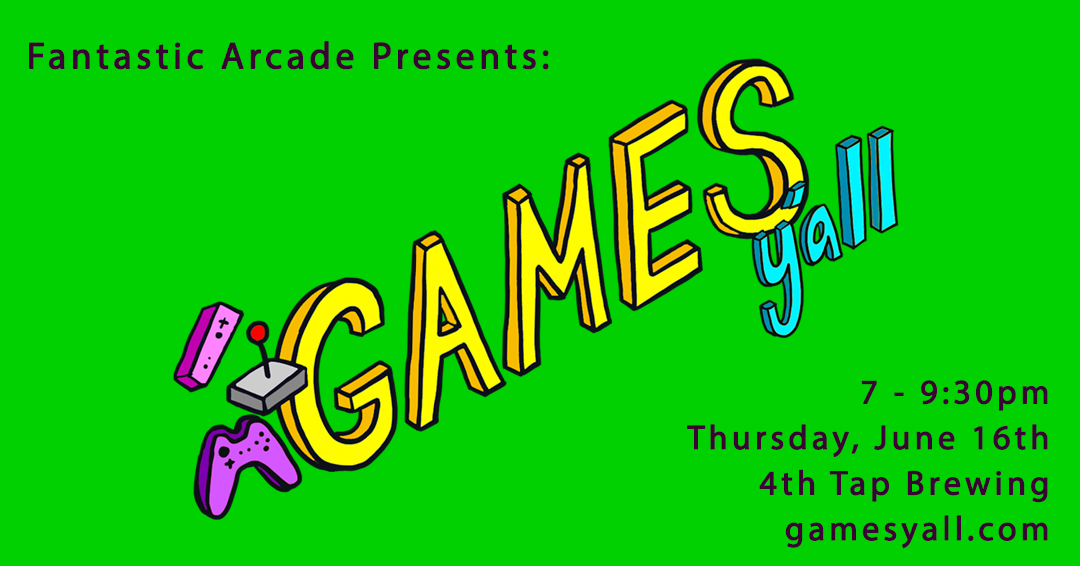 A green banner for june's Games Y'all