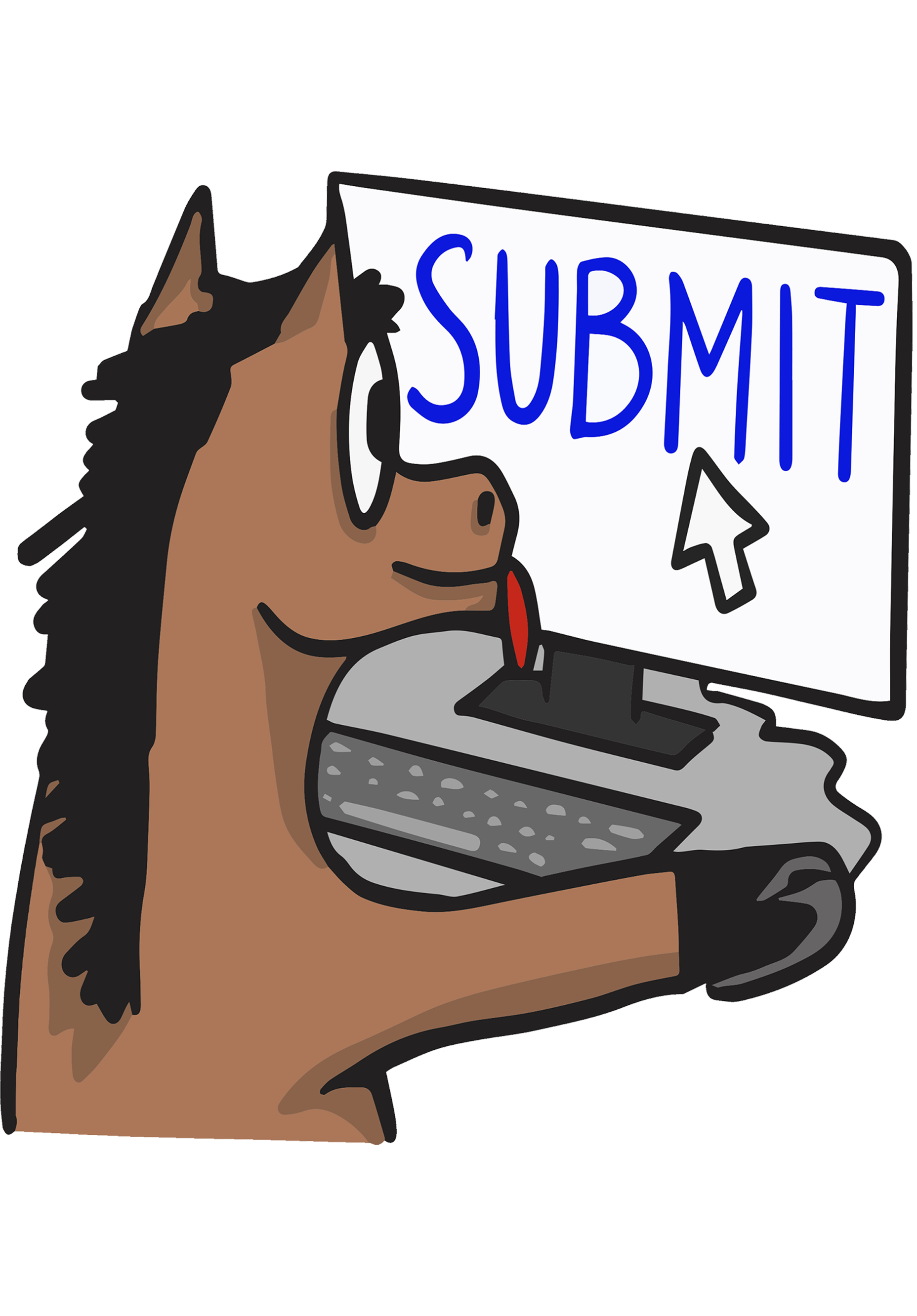 A cute horse submiting their game.